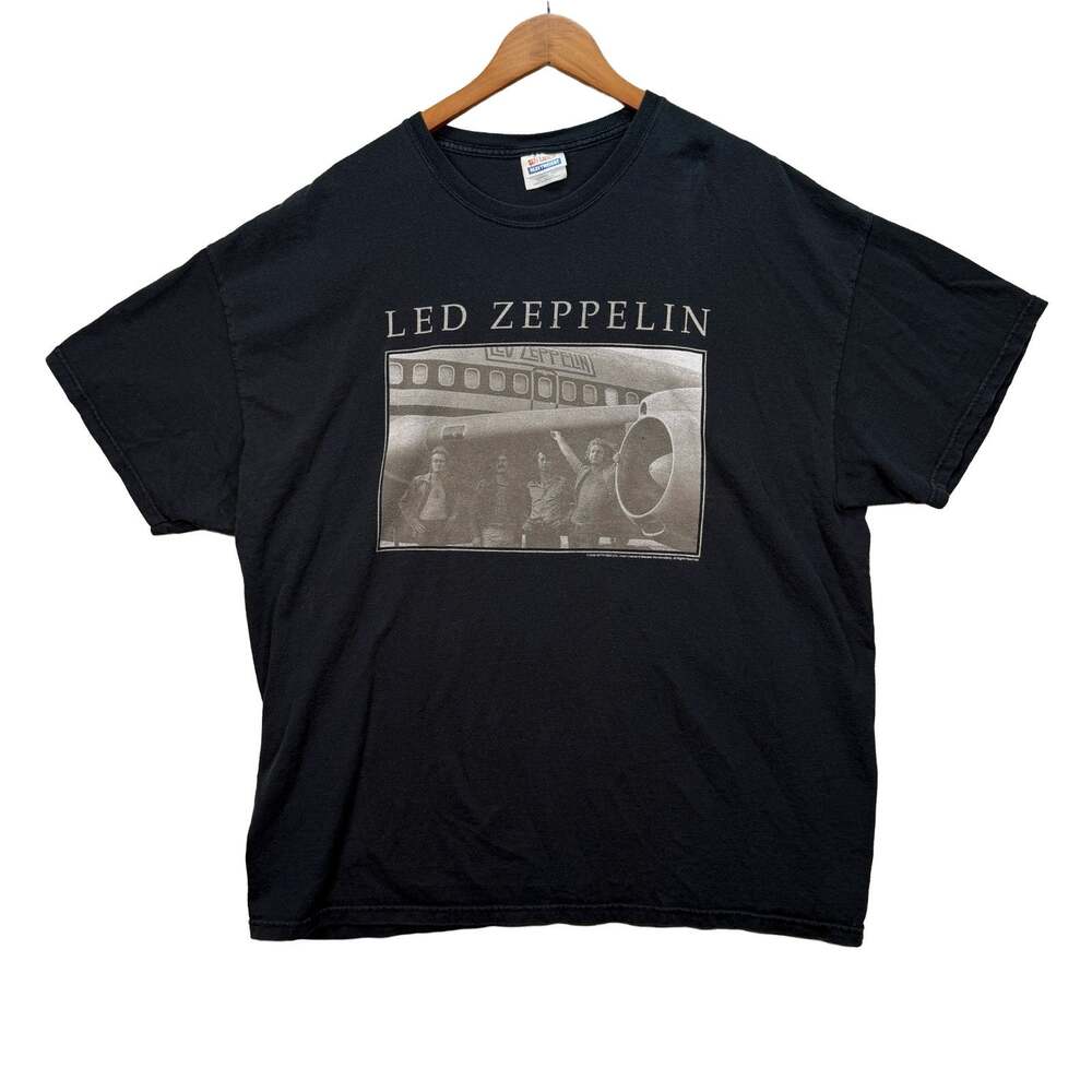 VTG Led Zeppelin Private Airplane Photograph T-Shirt Classic Rock Adult's 2XL